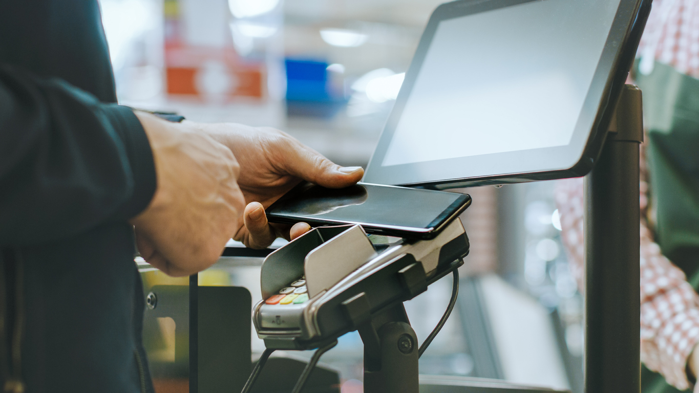 Contactless payment in a supermarket