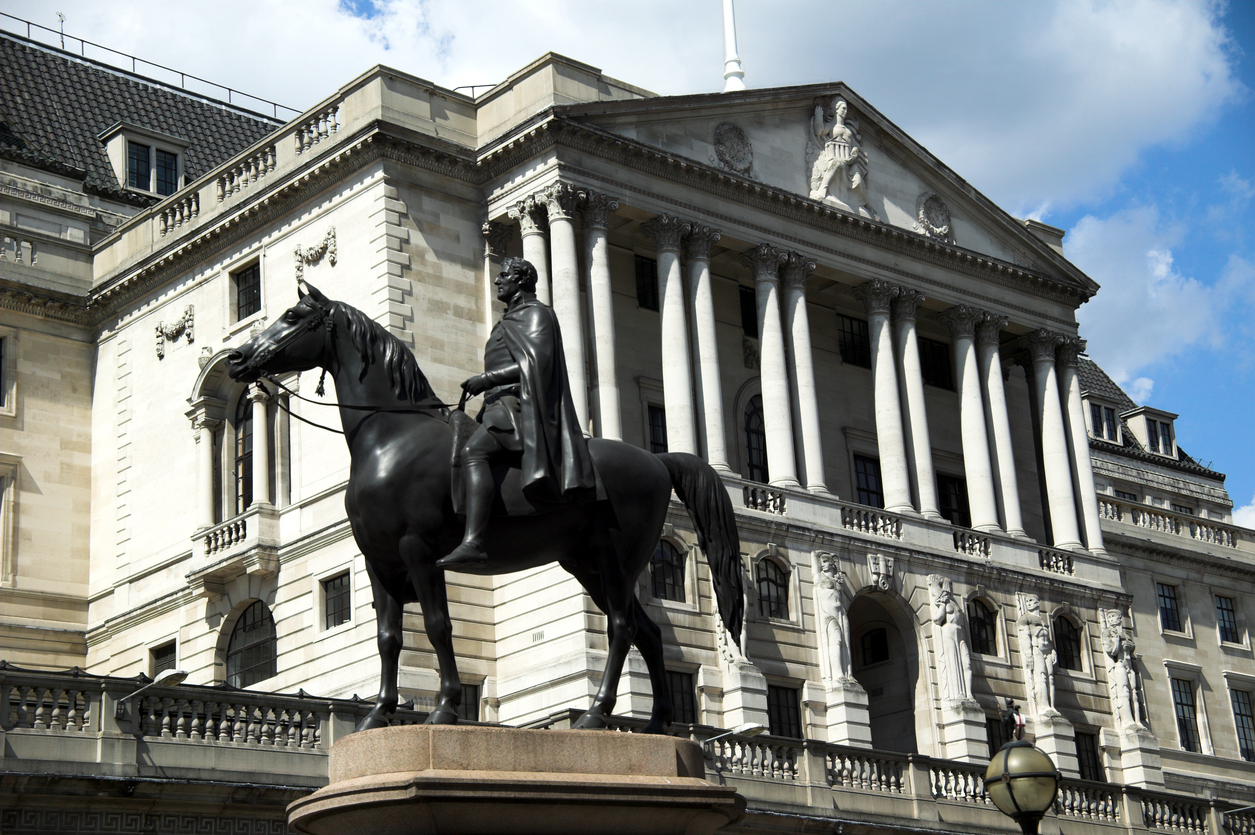 Outside view of the Bank of England