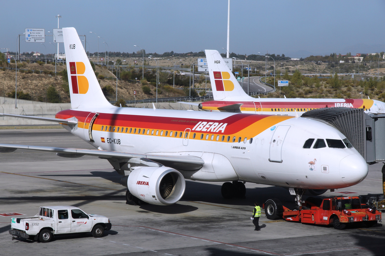 Iberia Airline Airbus A319 at Madrid Barajas Airport