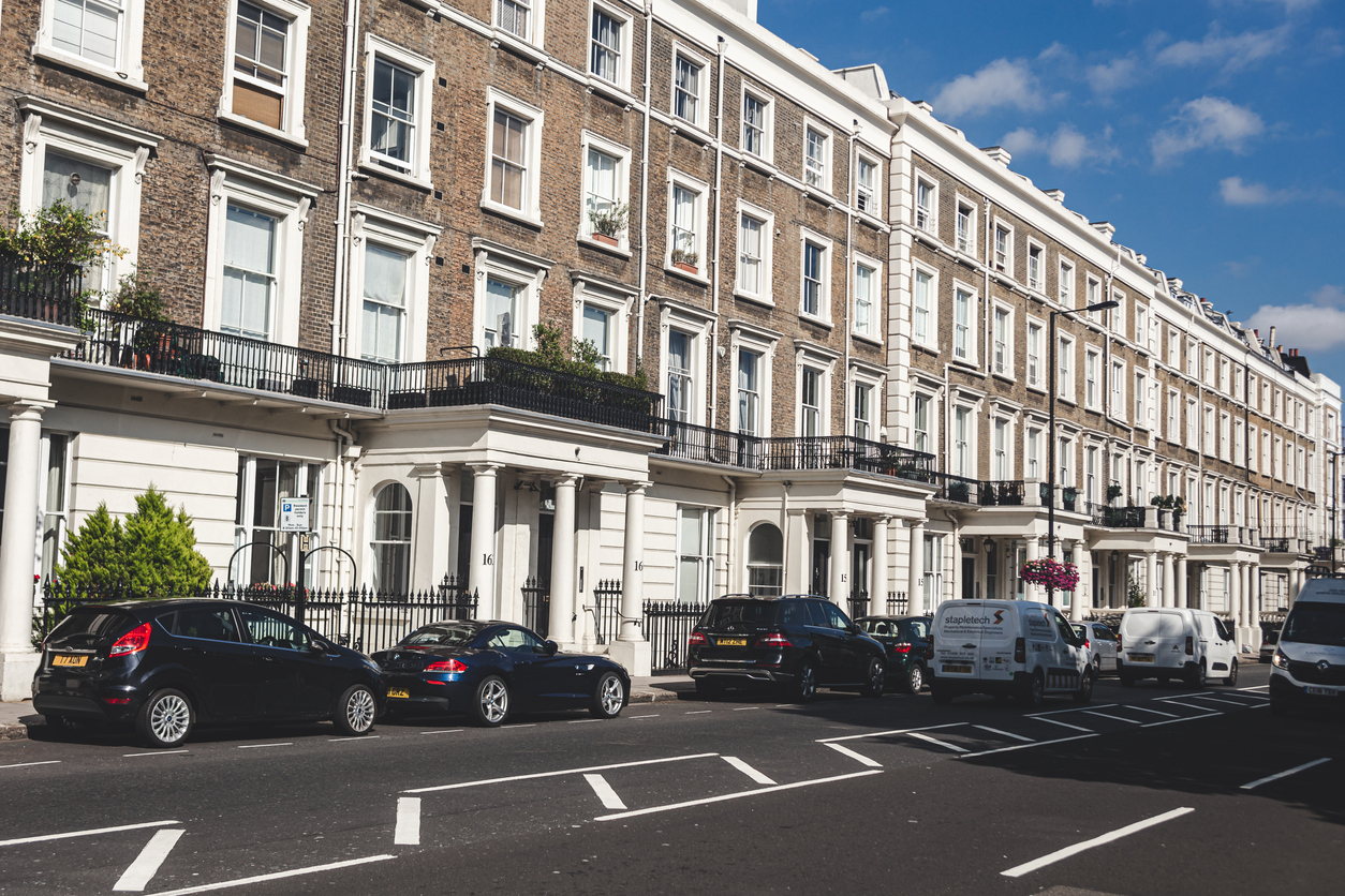 Terraced townhouses in Paddington, London