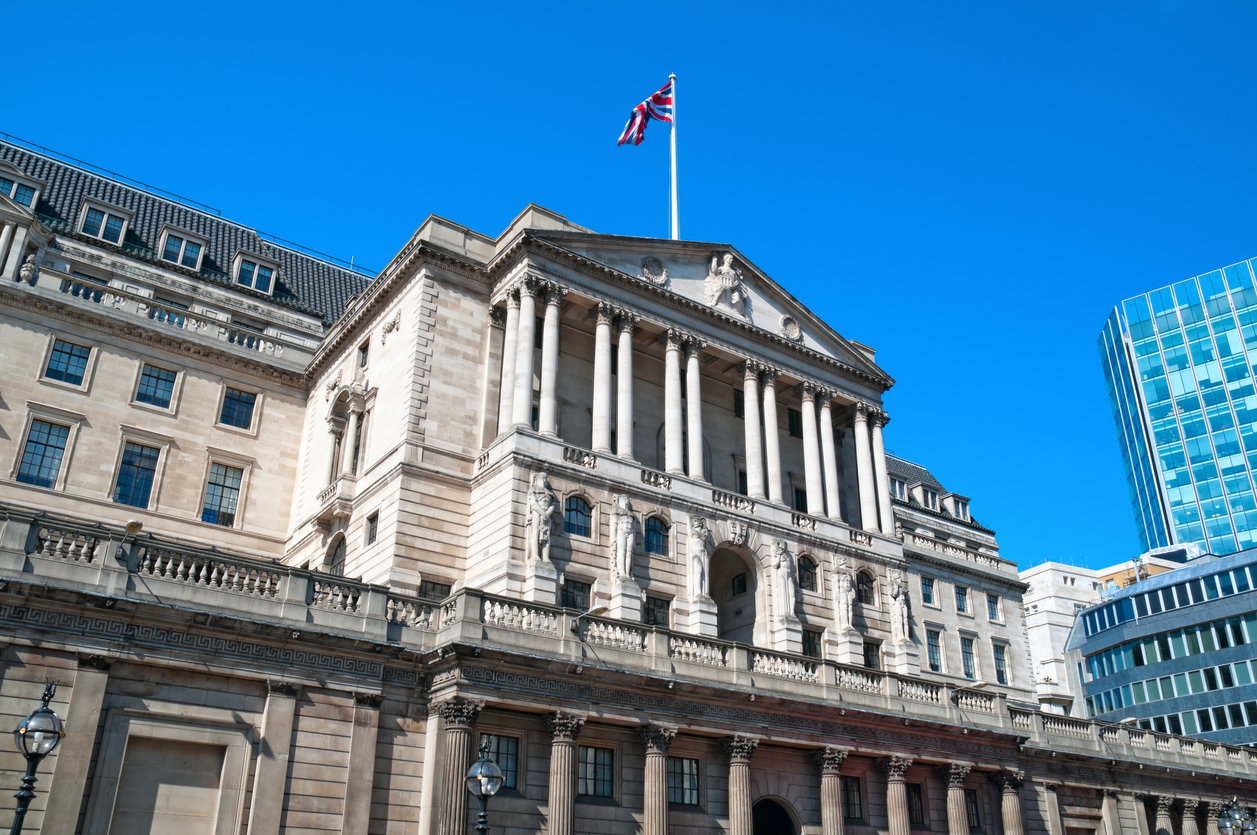 Bank of England in London on a clear day