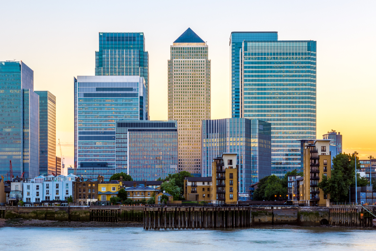 Financial hub at Canary Wharf, London