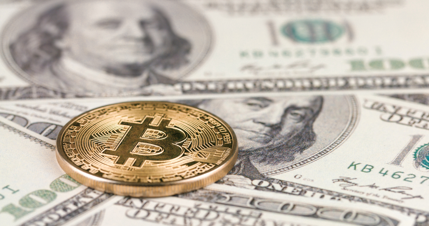 Bitcoin on a $100 bill