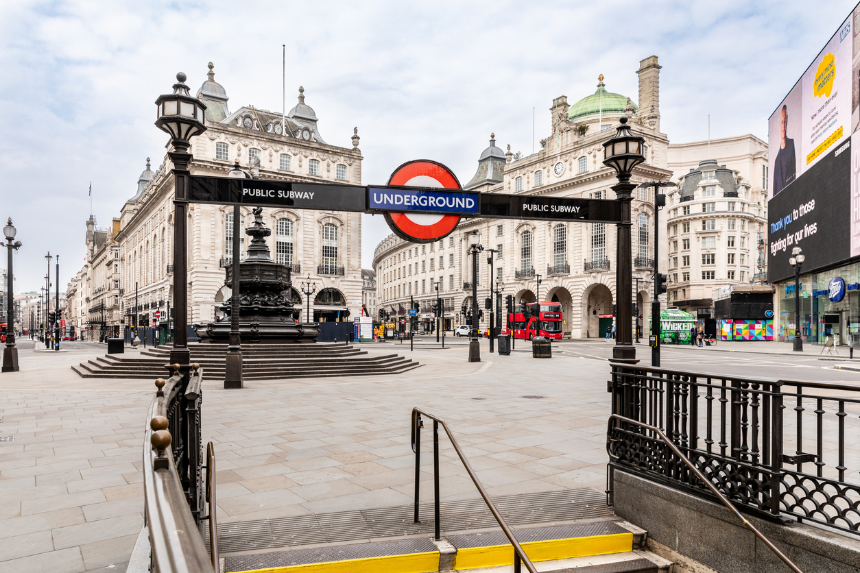London Piccadilly Circus during lockdown