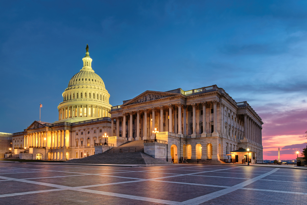 US Capitol Building at sunset