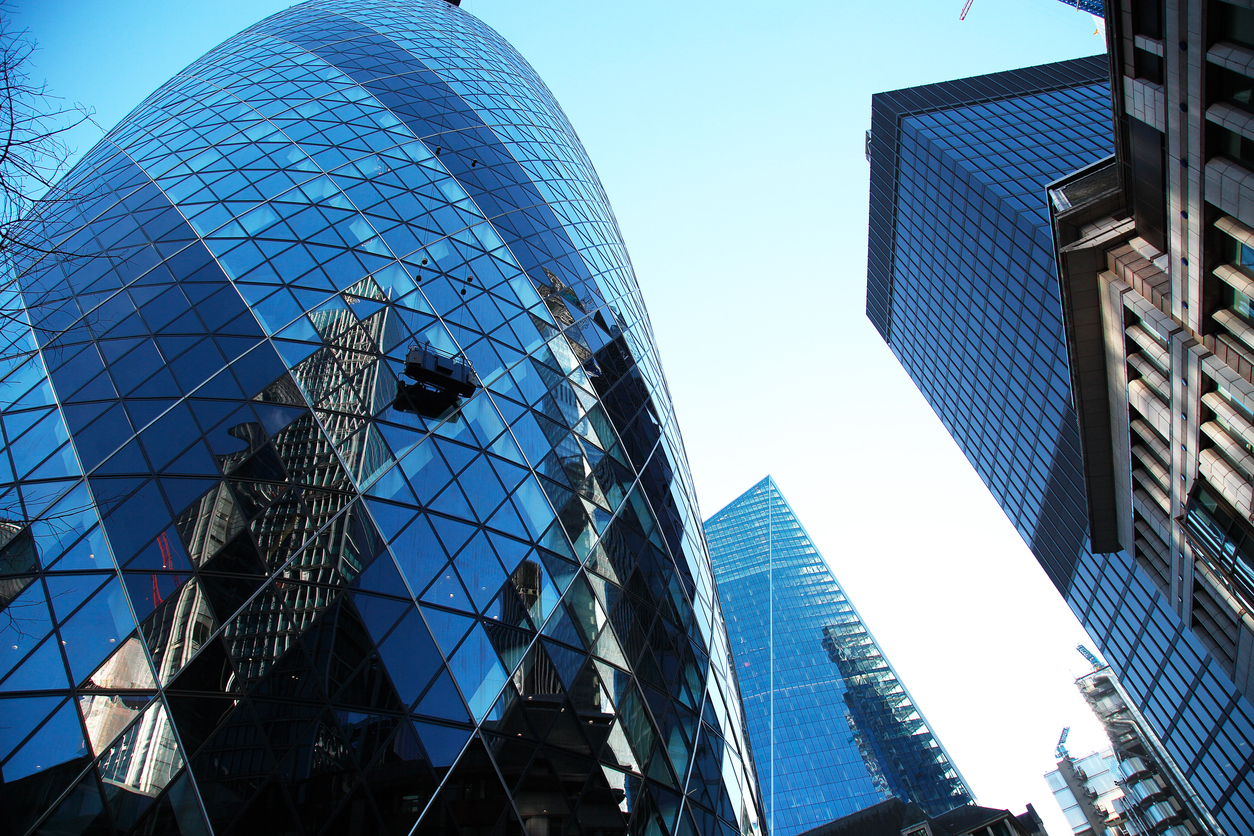 City of London banks at midday
