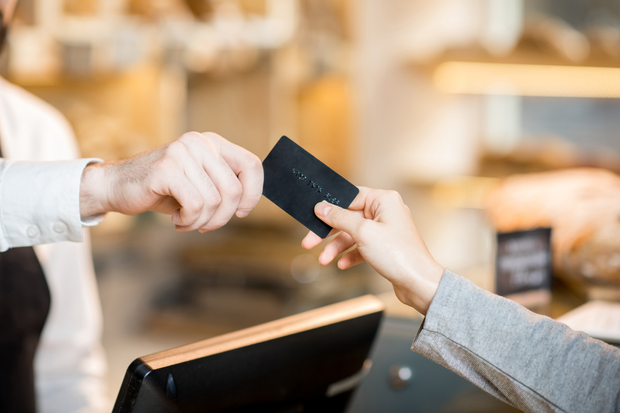 Paying for goods with credit card