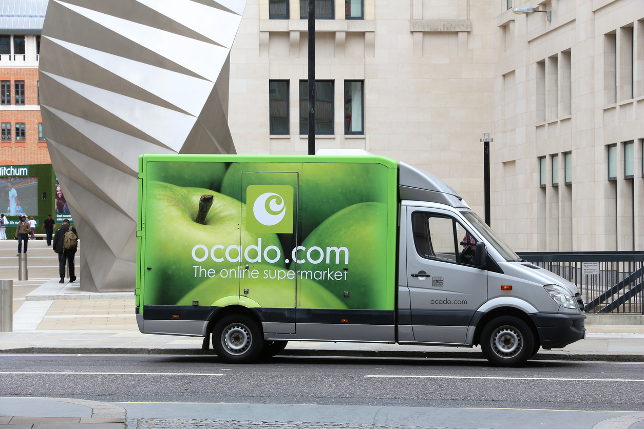 Ocado food delivery van, UK