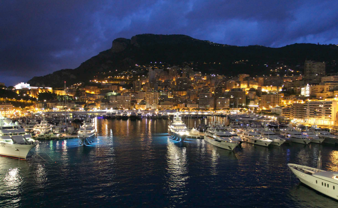 Luxury habour at night