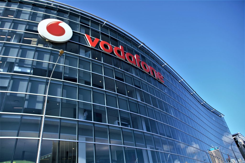 Vodafone building against blue sky