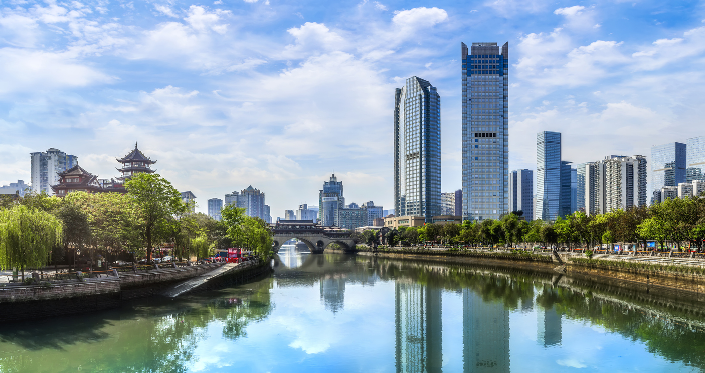 Architectural landscape of Chengdu, Jinjiang.