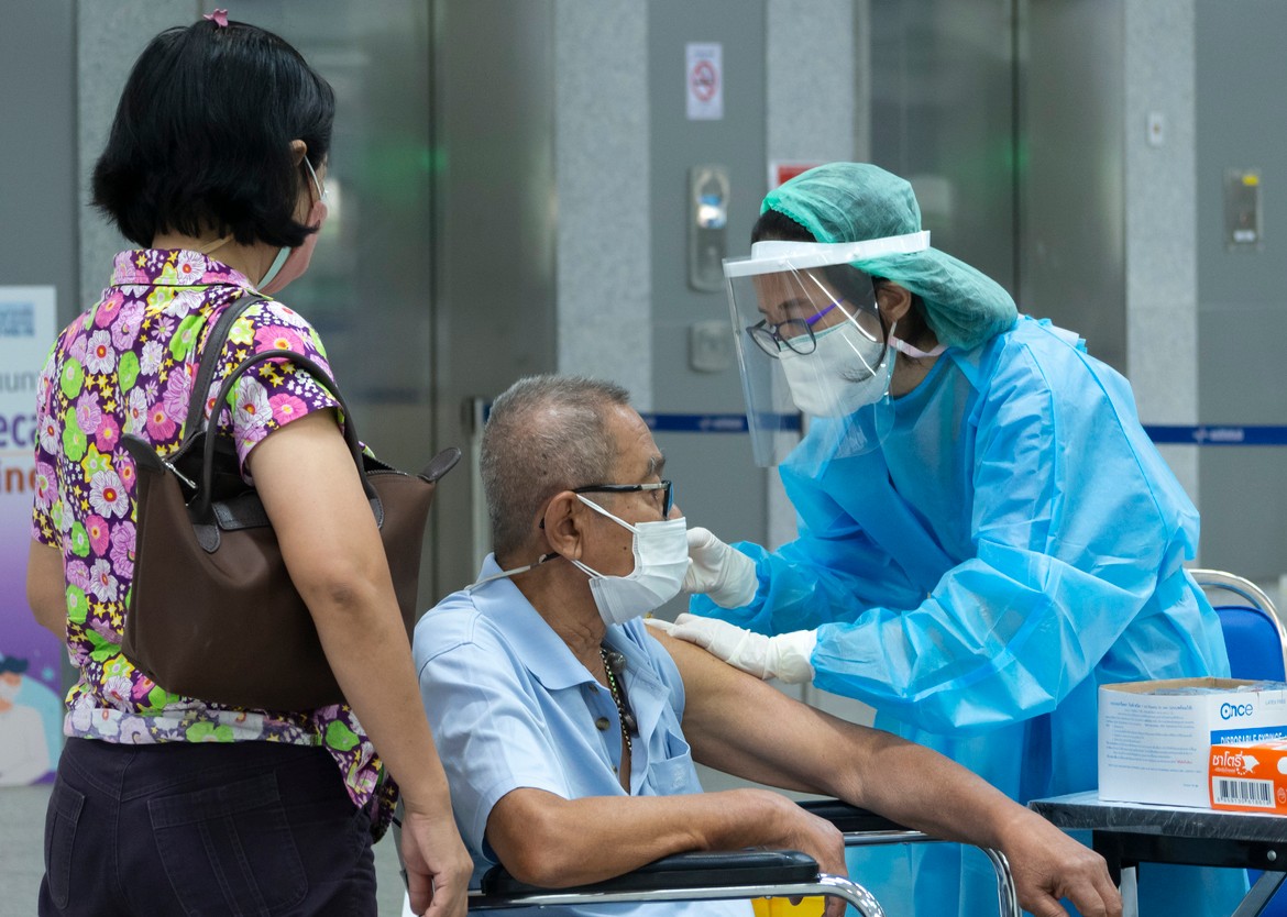 Patient receiving Covid-19 vaccine