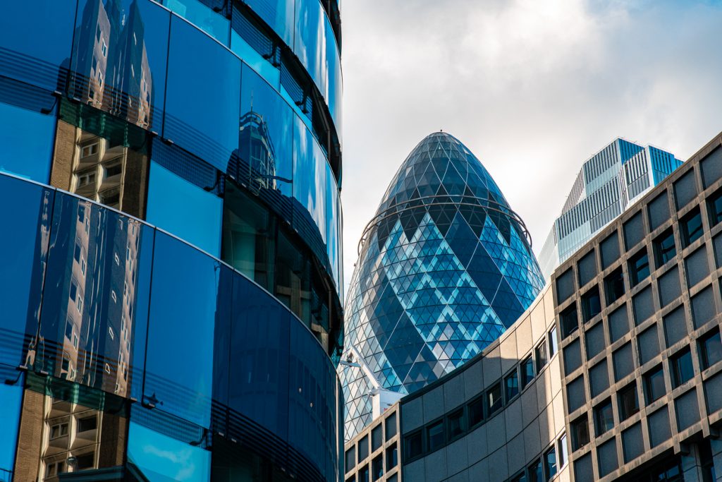 Skyline of London, UK.