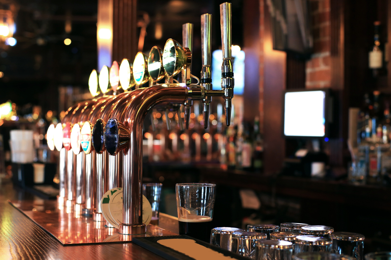 Pub bar, UK.