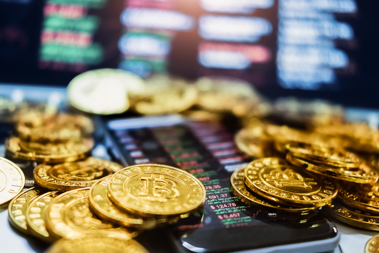 Bitcoins on smartphone