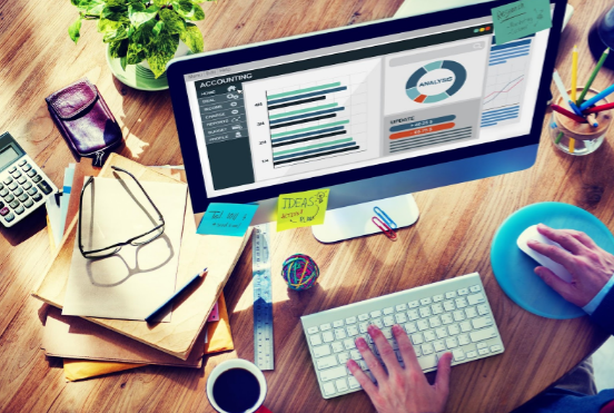 Business tools for property management open on PC screen