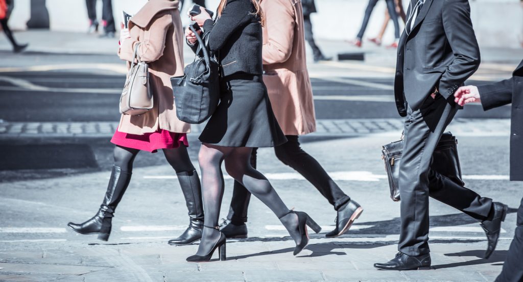 Commuters in London, UK.
