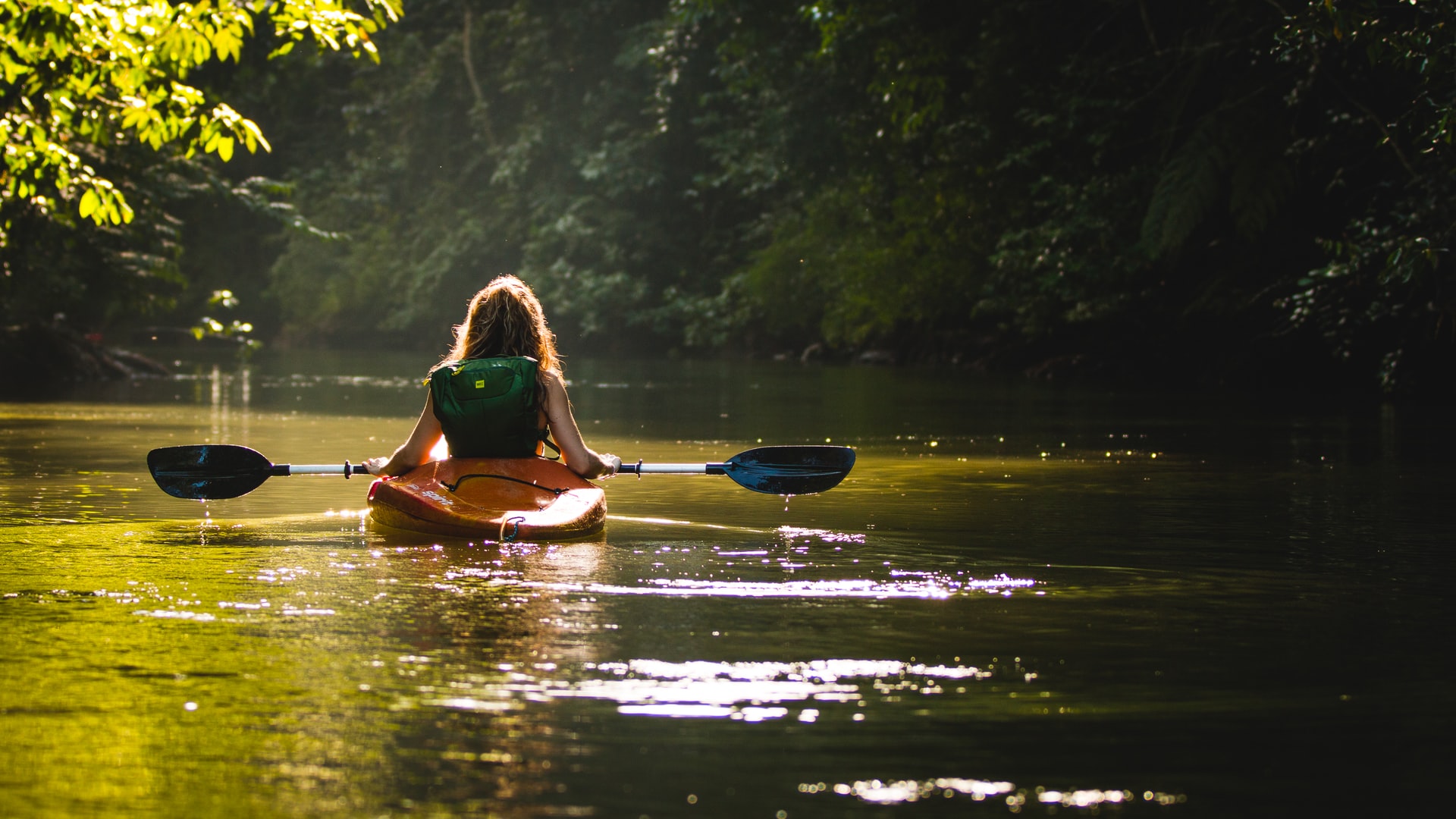 Solo kayaker