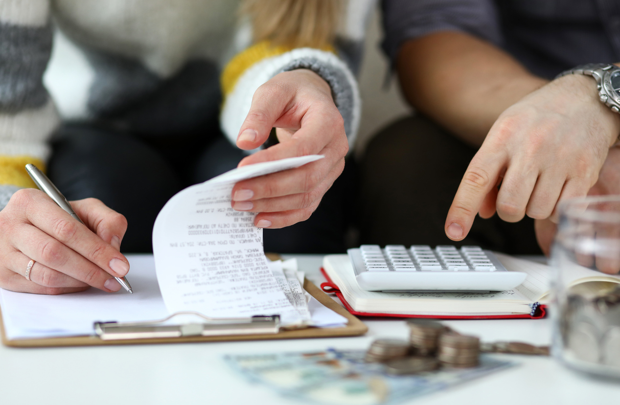 Couple looking at their finances