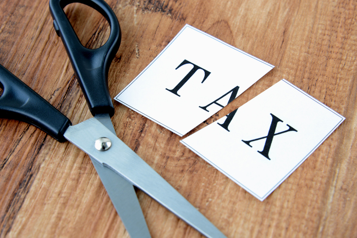 business concepts, cutting tax
