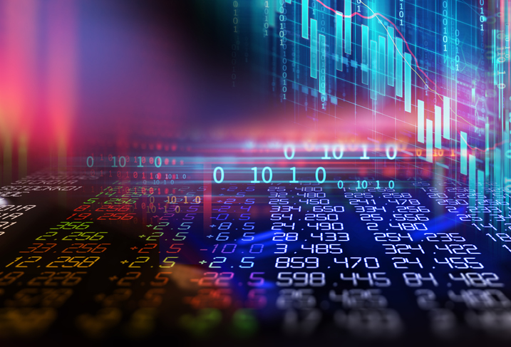 technical financial graph on technology abstract background
