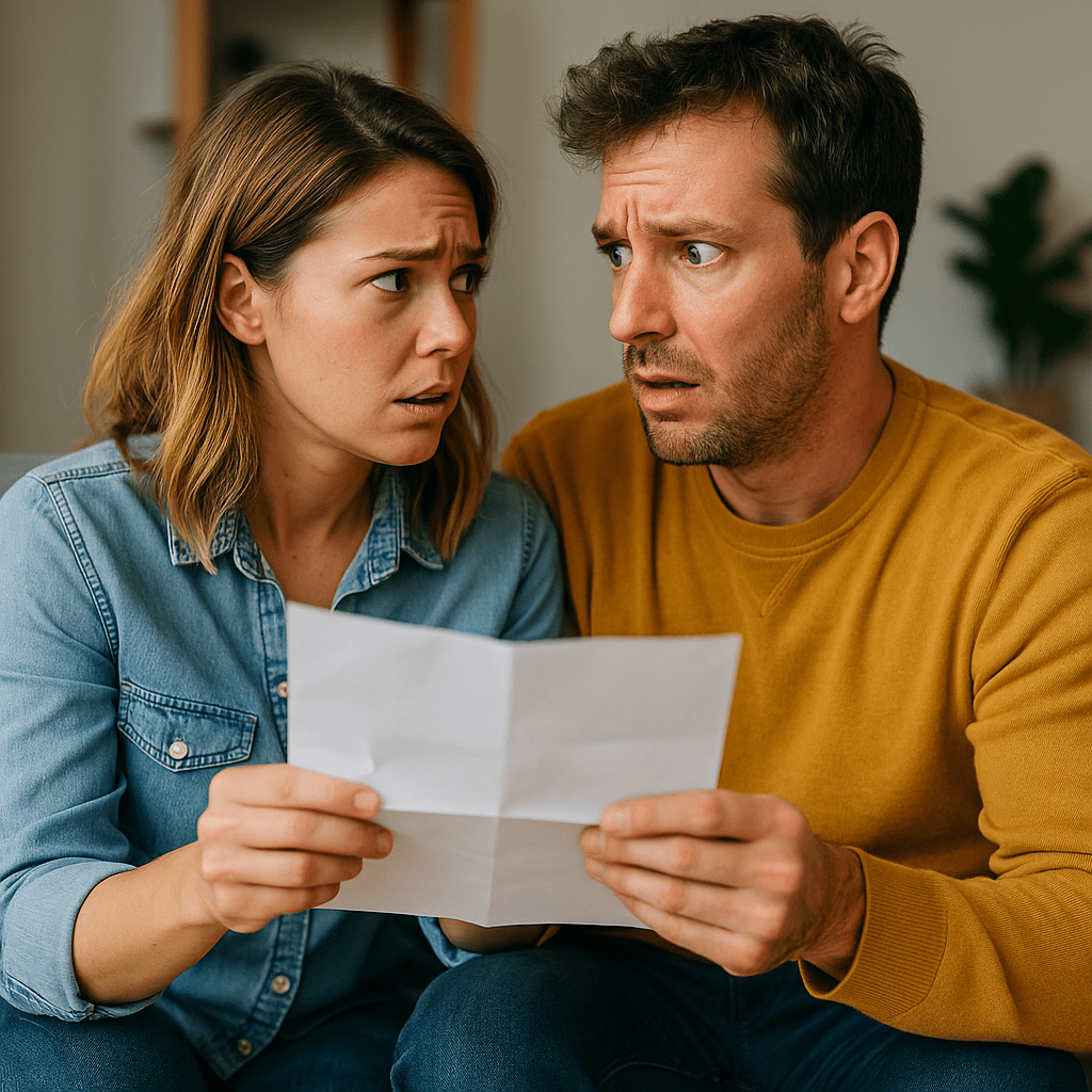 A married couple worried about their savings account