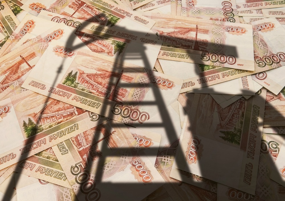concept,of,selling,minerals,for,russian,rubles.,the,shadow,of