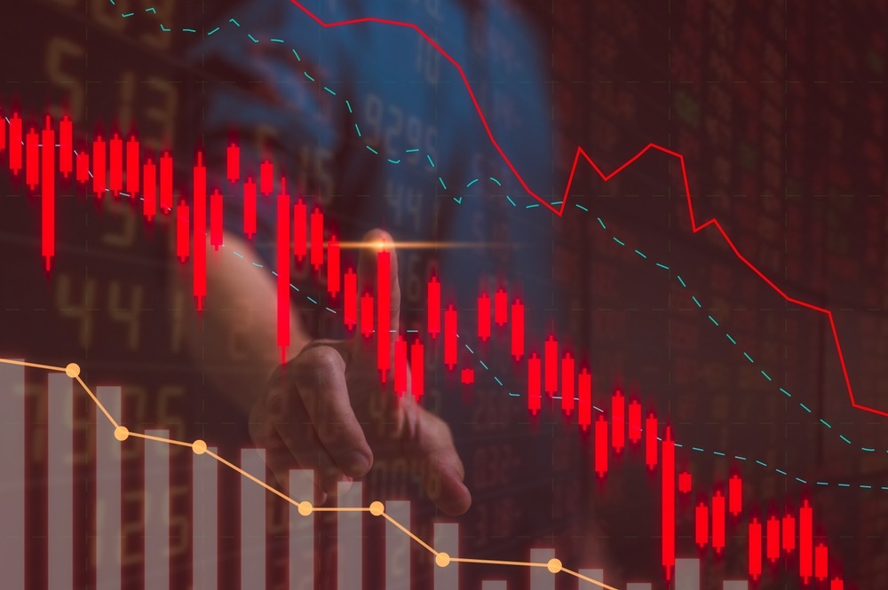 stock,market,recession,and,losses,,businessman,analysing,trading,downtrend,line