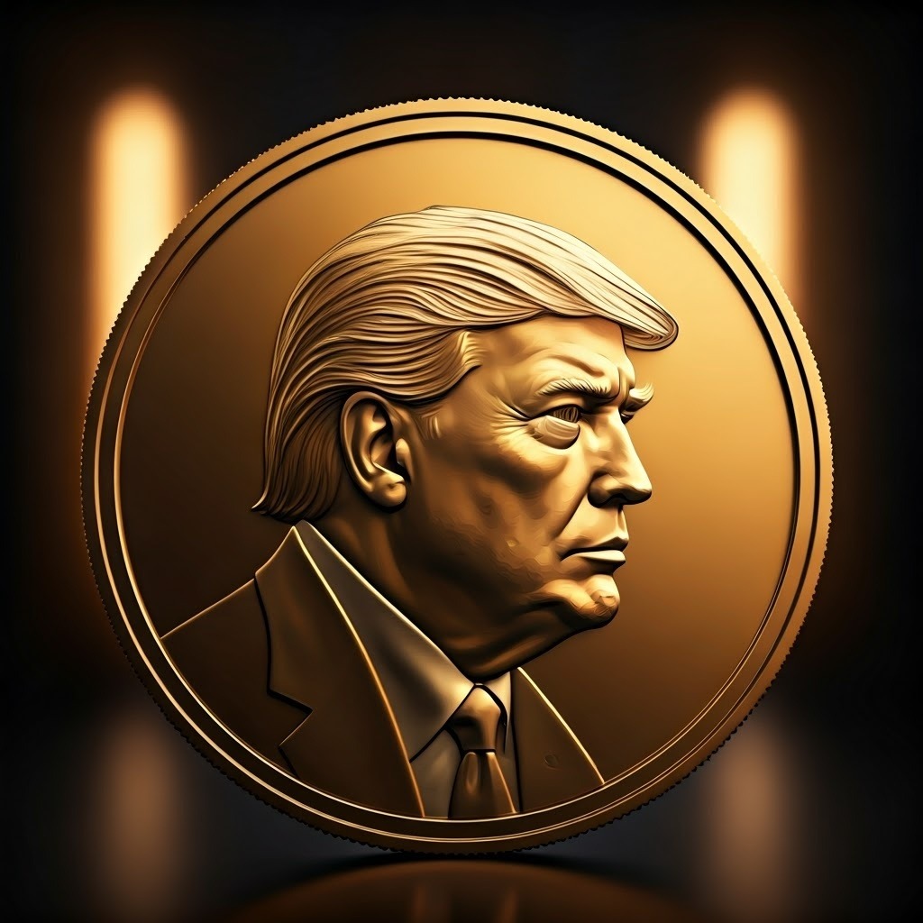 metallic,3d,image,of,donald,trump,on,a,golden,coin