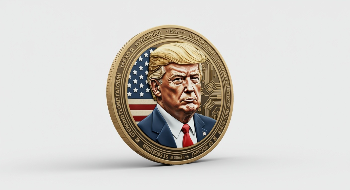 donald,trump,coin,3d,crypto,asset,diagonal,white,background