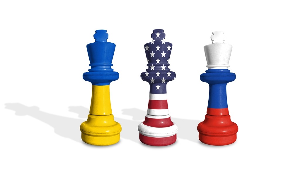 chess,made,from,flags,of,ukraine,,us,and,russia