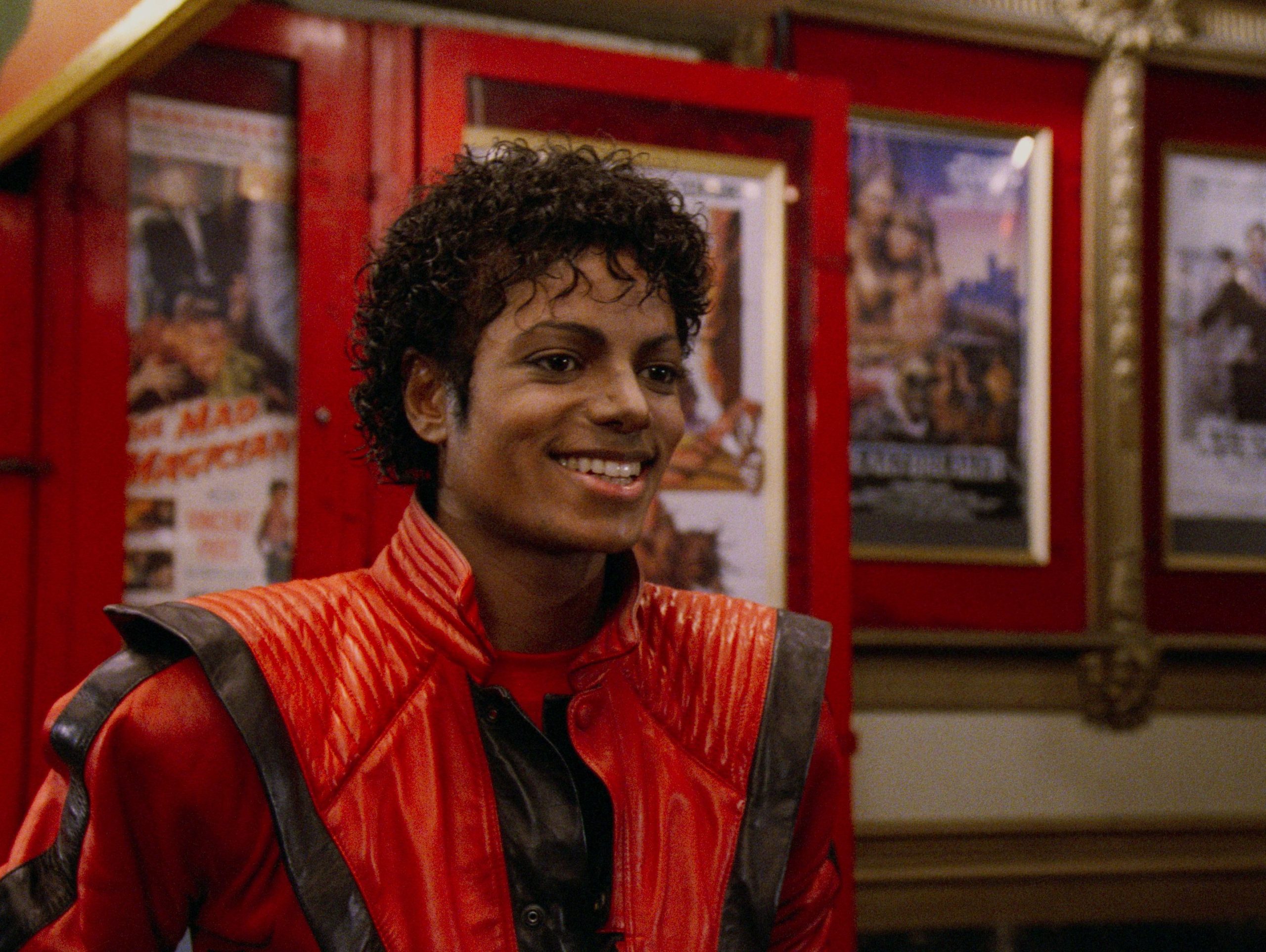 Michael Jackson in Red Leather Jacket in Thriller Video