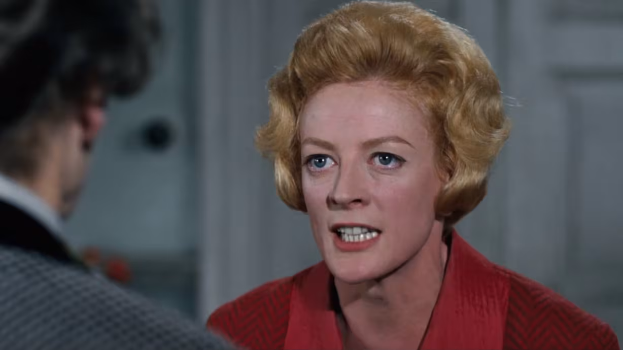 Dame Maggie Smith performing as Miss Jean Brodie, captured mid-scene in her acclaimed, Oscar-winning role.