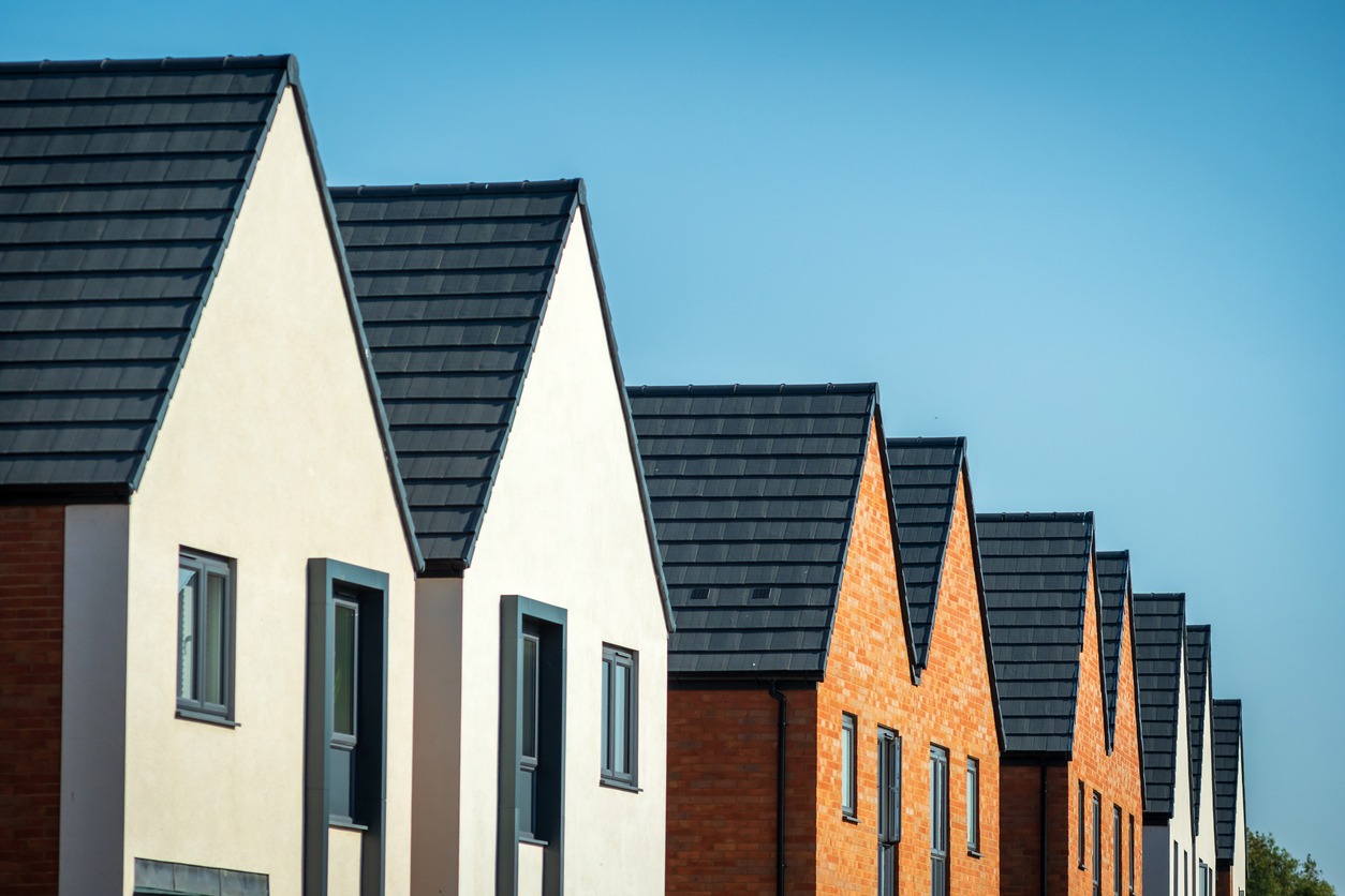 new build house development estate in england uk