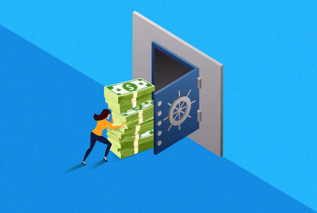 Safeguarding your wealth: Storing cash securely while it earns interest.