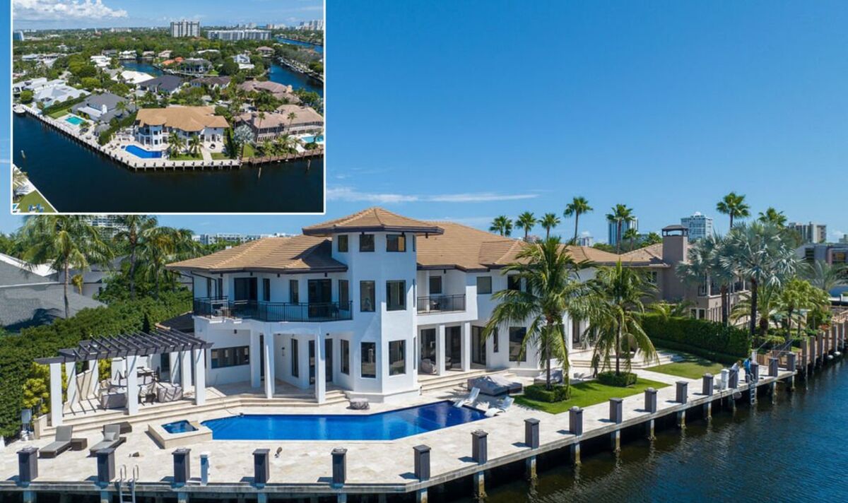 Lionel Messi's luxury mansion in Miami, Florida, with modern architecture and a private pool.