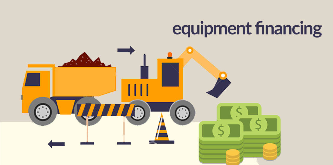 Cartoon illustrating the cycle of equipment financing, showing how acquiring equipment can boost productivity and generate revenue.
