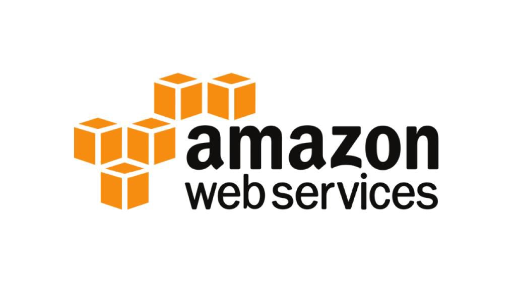 Amazon Web Services (AWS) logo on a digital background