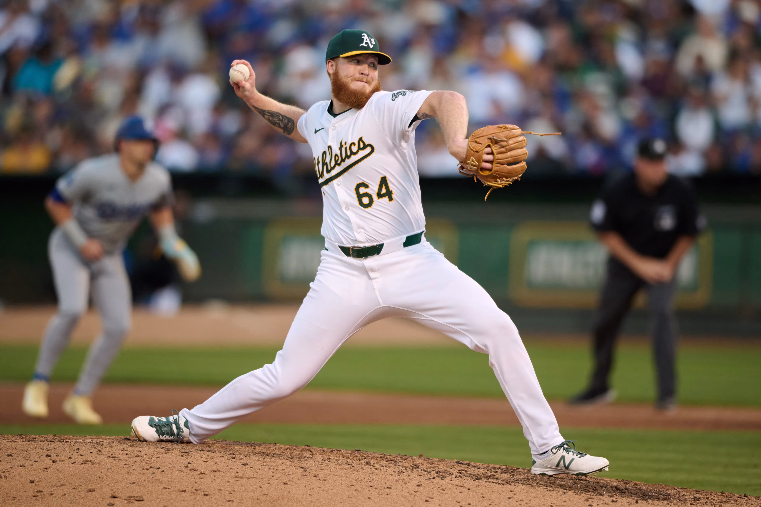 Will Klein pitching during his relief appearance in Game 3 of the 2025 World Series for the Los Angeles Dodgers.