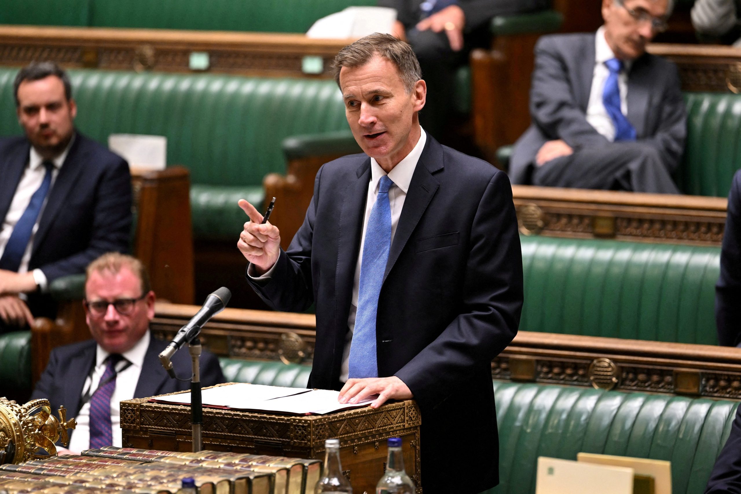 Jeremy Hunt speaking in the House of Commons, standing at the despatch box during a parliamentary debate.