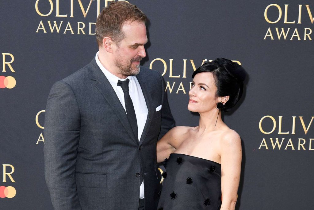Lily Allen and David Harbour share an affectionate hug on the red carpet at a film premiere before their divorce.