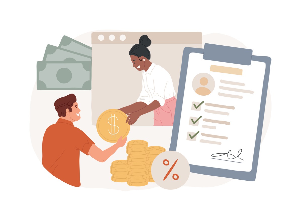 money lending isolated concept vector illustration.