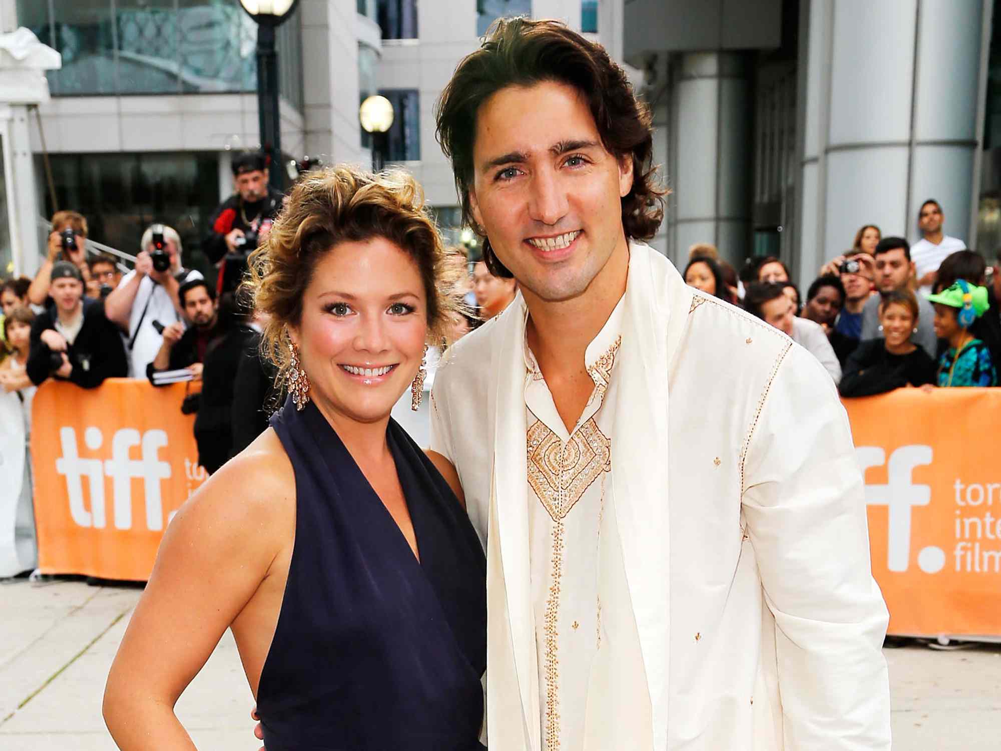 Justin Trudeau and his ex-wife Sophie Grégoire posing together at a formal event years ago.