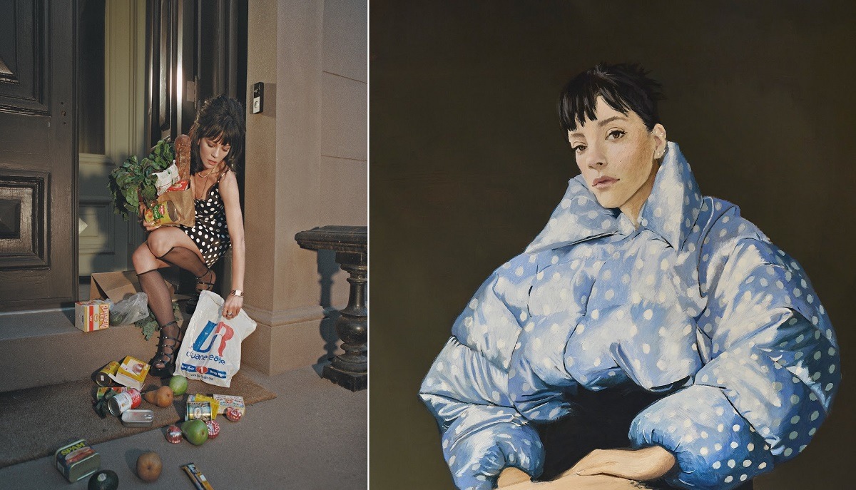 Split image showing two pieces of cover artwork from Lily Allen’s new album West End Girl, capturing the emotional and artistic themes of heartbreak and renewal.