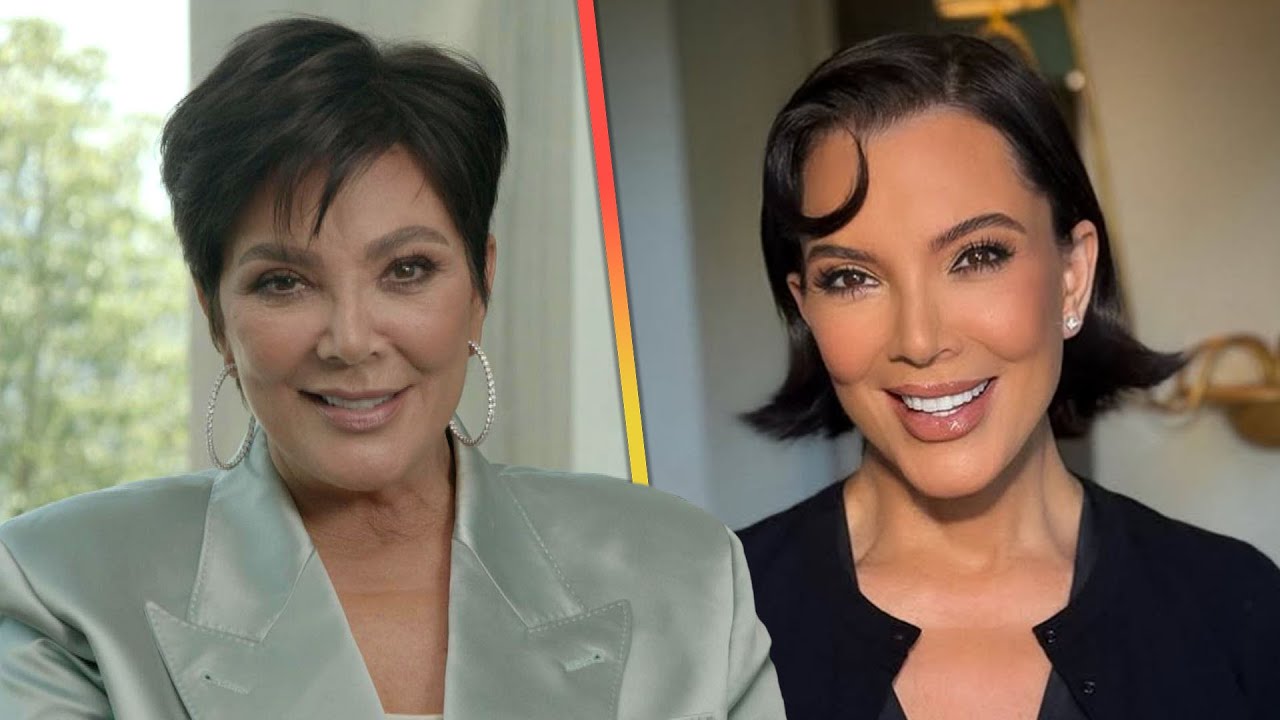 Side-by-side before and after image of Kris Jenner, showing her appearance prior to and following her recent facelift and cosmetic treatments.