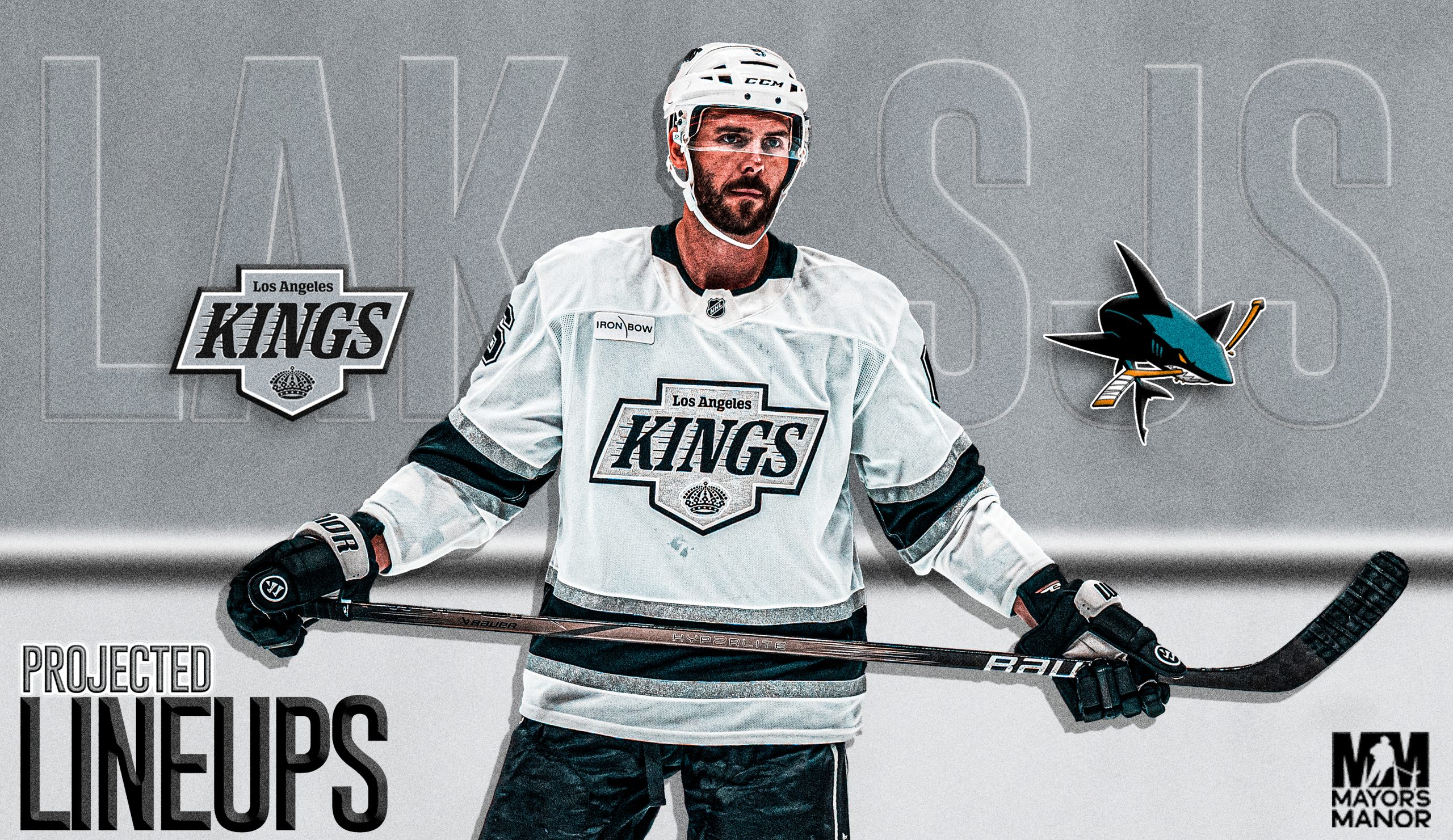 Los Angeles Kings lineup graphic highlighting Adrian Kempe as a key forward.
