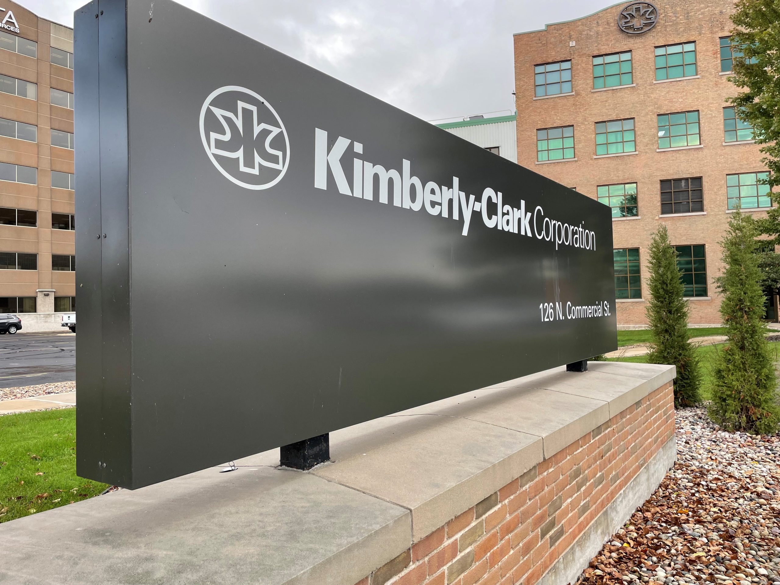 Kimberly-Clark sign displayed outside the company’s headquarters.