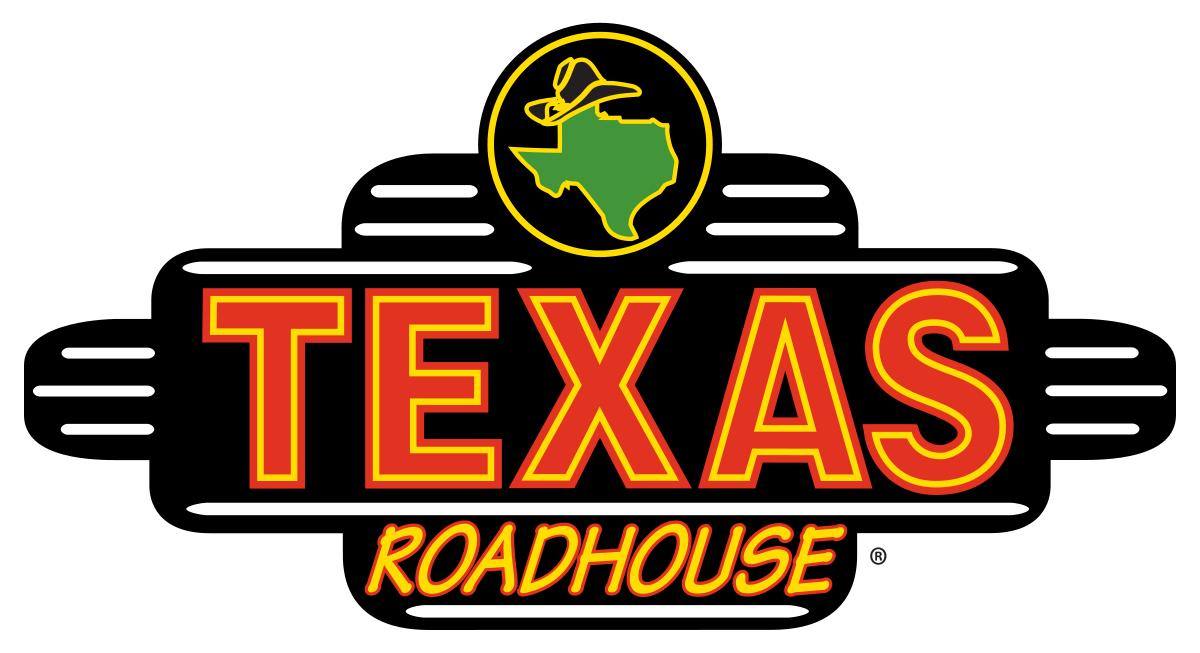 Texas Roadhouse logo in green and yellow with a cowboy hat and western-style font.