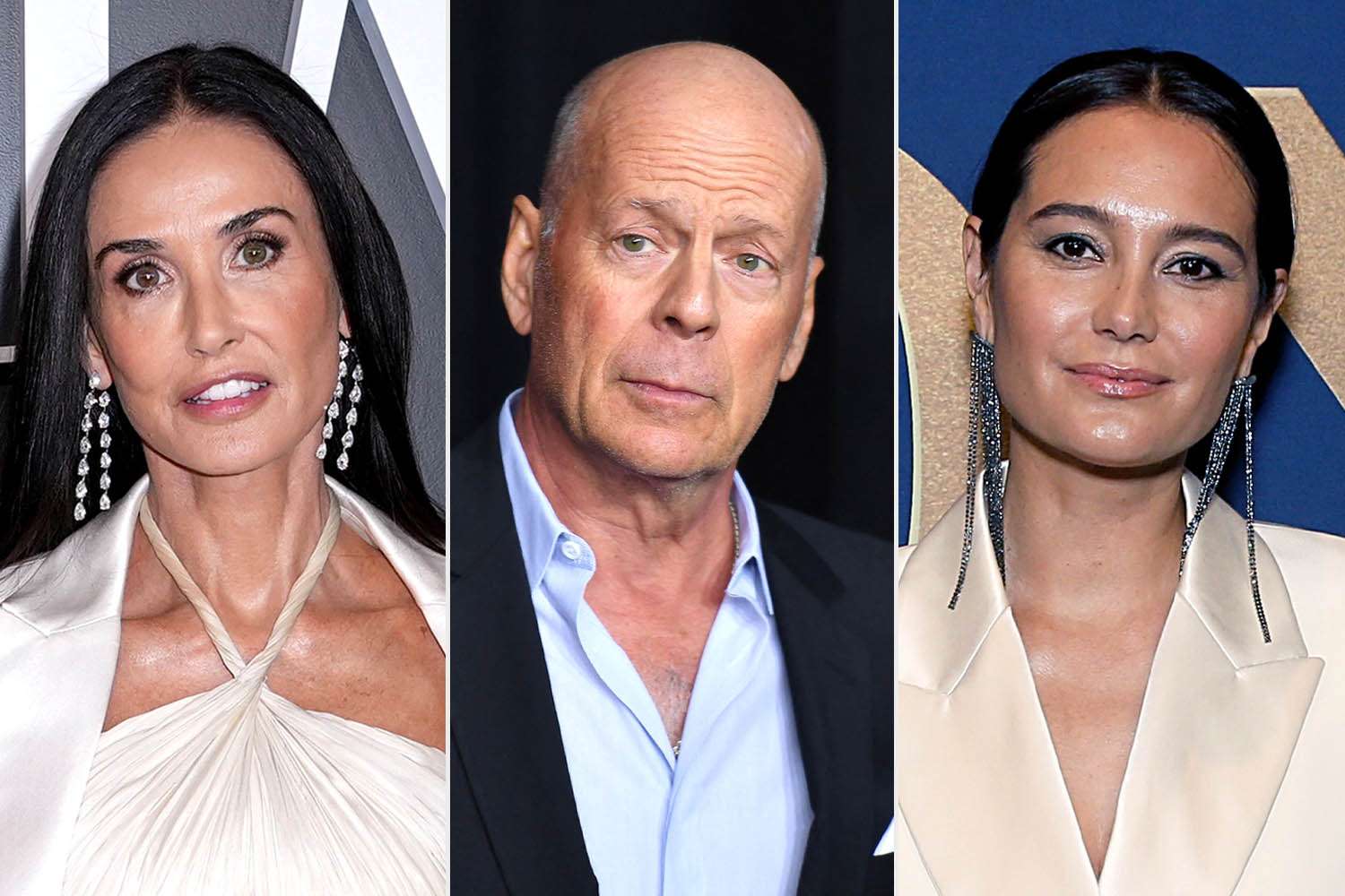 Demi Moore, Bruce Willis, and Emma Heming together, united in support of Bruce during his dementia battle.
