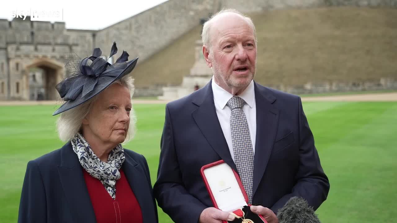 Sir Alan Bates being interviewed after receiving his knighthood, speaking passionately about justice for Post Office scandal victims.